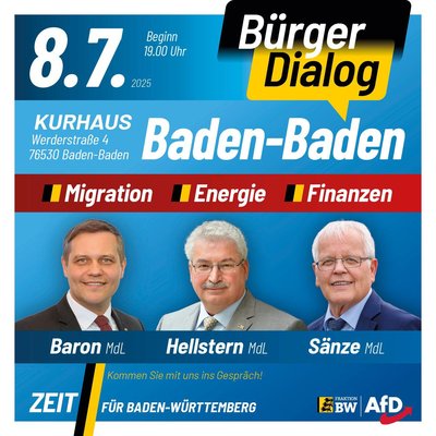 Event-Flyer Bürgerdialog im Kurhaus Baden-Baden