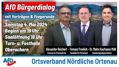 Event-Flyer Bürgerdialog am 04.05.2024 in Oberachern
