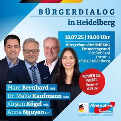 Event-Flyer Bürgerdialog in Heidelberg Emmertsgrund