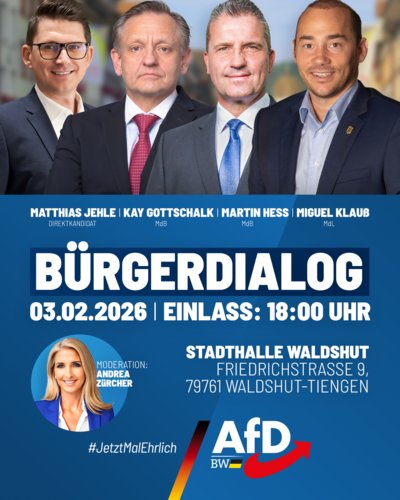 Event-Flyer Bürgerdialog in der Stadthalle Waldshut
