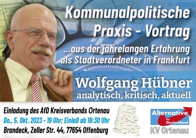 Event-Flyer Offenburg | Stammtisch mit Vortrag - Kommunalpolitische Praxis mit Wolfgang Hübner